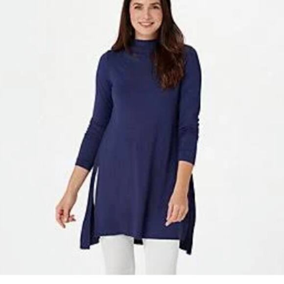 Lisa Rinna Collection Tops - Lisa Rinna Collection Long Sleeve Tunic with side slits Sz XL Royal Blue, EUC